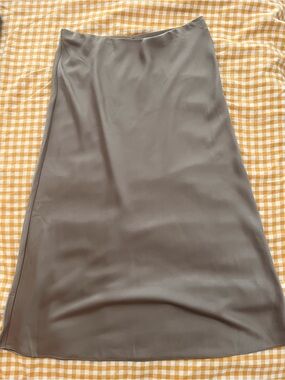 J. Crew Taupe Satin Gwyneth Slip Skirt